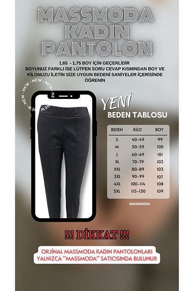 Özbey Giyim Women's Twill Stitched Lycra Pants Elastic Waist Dizi Ya Type Kémal Steel-Interlock Combed Fabric with Pockets