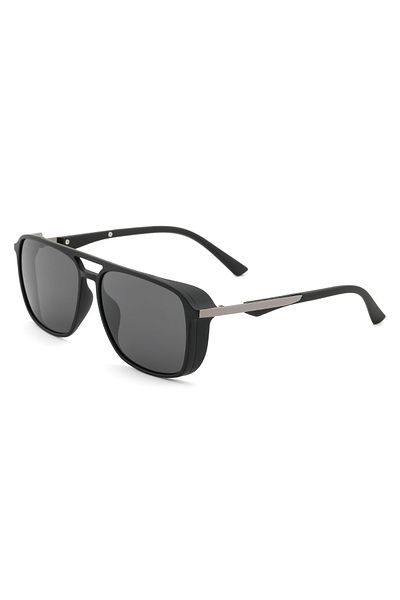 Angel Eyes Rectangle Design Black Frame Black Glass Polarized Men's Goggle Ce Certified