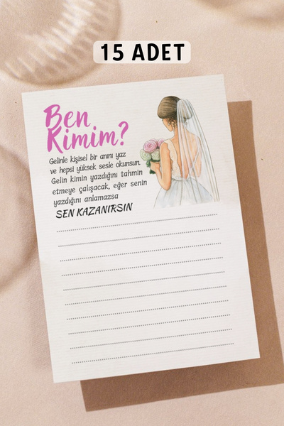 Metranya Ben Kimim ? 15 Adet Bekarlığa Veda Partisi Oyun Kartı Nedime Soru Ka...