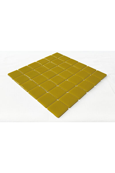 MozaiKristaL Tüm yüzeyler için 50x50mm. Sarı, 31,5x31,5cm. Fileli Cam Mozaik. (5 File Karo=0,5m2 Fiyatıdır)