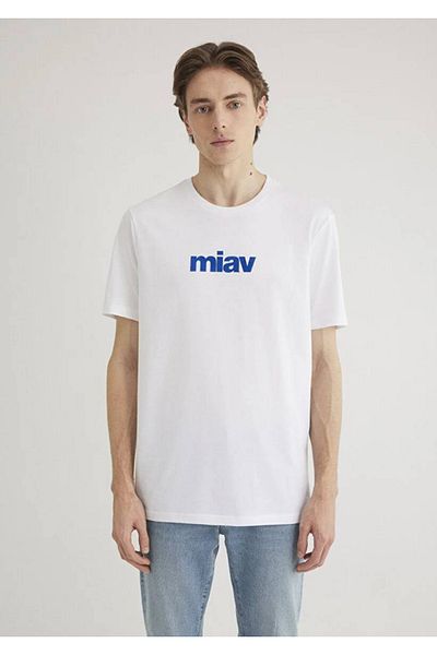 Mavi Ανδρικό μπλουζάκι Miav με στάμπα λευκό067153-620