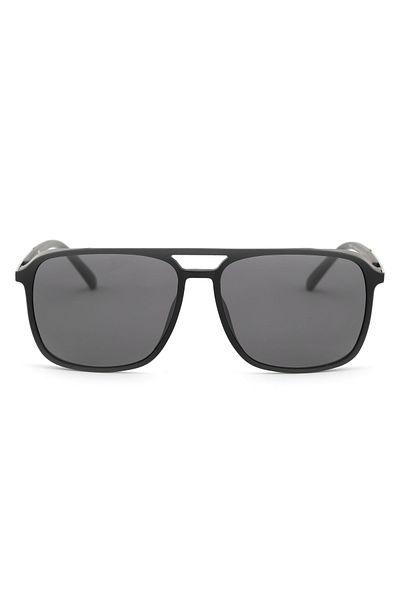 Angel Eyes Rectangle Design Black Frame Black Glass Polarized Men's Goggle Ce Certified