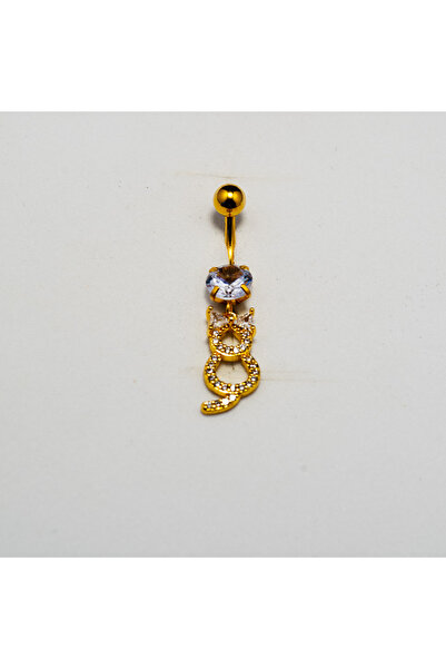 Piercing by Sever KEDİ SALLANTILI CERRAHİ ÇELİK GÖBEK BELLY PIERCING… ALTIN/G...