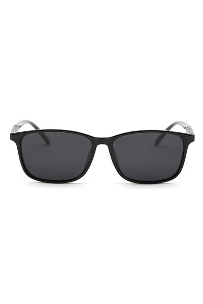 Angel Eyes Rectangle Design Black Frame Black Glass Polarized Men's Goggle Ce Certified