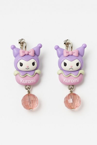 MakeWell Non-Hole Earrings Ear Clip-On Children's Earrings with Kuromi Design for Children Without Holes