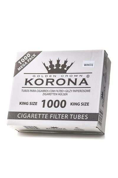KORONA Cigarette tubes for injecting tobacco Korona white filter 1000 pieces