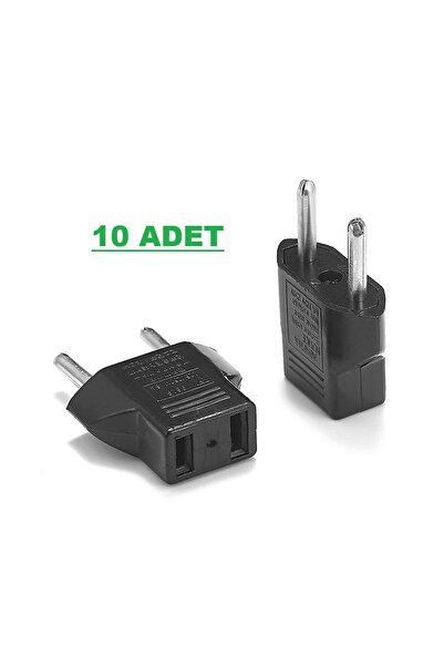 Derwell 10 Adet Türkiye Amerikan 110 220V Priz Ucu Jak Çevirici Dönüştürücü A...