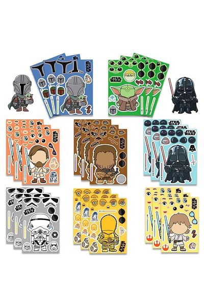 Choice 8sheets 8/16/32sheets Cartoon Star Wars Movie Make A Face Puzzle Stickers Kids Make Your Own Diy Gam