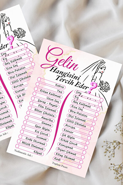 Metranya Gelin Hangisini Tercih Eder? 15 Adet Bekarlığa Veda Partisi Oyun Kartı Bride To Be Nedime Soru Kartı