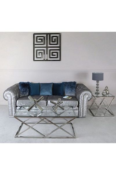 private house Silver center serving table (120*60)