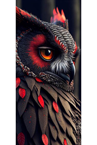 Pastelya Sayılarla Boyama Seti Çerçeveli Kasnaklı Baykuş 4 40x50 cm