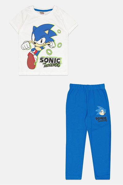 Sonic طقم بيجامة القنفذ للأولاد من قطعتين، متعدد الألوان