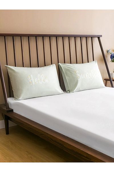 LC Waikiki Lcw Home Green Printed Cotton Pillow Case 2-Pack 50X70 cm