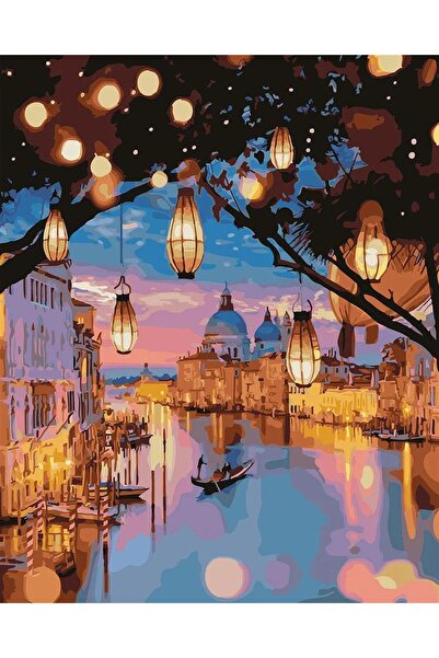 Pastelya Sayılarla Boyama Seti Çerçeveli Kasnaklı Venecia 60x75 cm