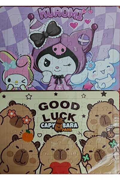 ada çanta kırtasiye 2 Adet Puzzle Yap Boz (33CM*23CM*42PARÇA) (kuromi*** / Capybara )