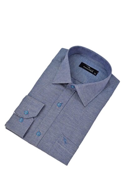 rasstmen Чоловіча класична сорочка з довгими рукавами та однією кишенею BGL-ST04568