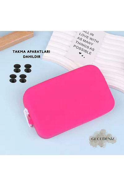 GECEDENİZ Silicone Wallet Compatible with Bogg Bag Eva Beach Bag - Fuchia