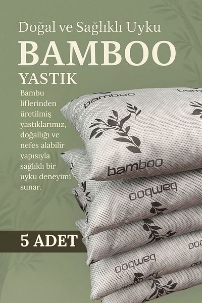Primavera Home Set of 5 Bamboo Gray Series Pillows |   50X70Cm |   Antiallergic Silicone Fiber |   Washable 800 Gr