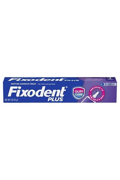 Fixodent Plus Denture Adhesive Cream Gum Care - 2 oz
