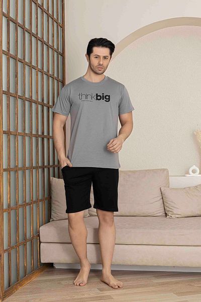Tarık Father Son Combined Alk Top Short Sleeve Bermuda Boy Shorts Cycling Collar Pajama Set-4006
