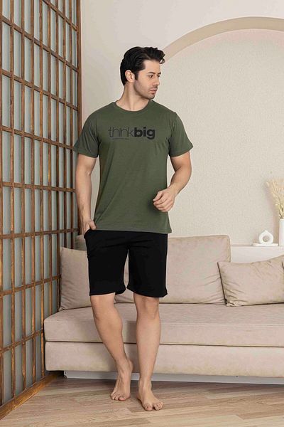 Tarık Father Son Combined Alk Top Short Sleeve Bermuda Boy Shorts Cycling Collar Pajama Set-4006