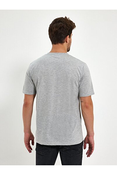 Ltb Μπλουζάκι με λαιμόκοψη με κοντό μανίκι κανονικό γκρι