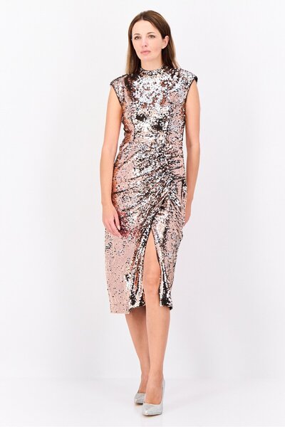 Donna Morgan Women Sequined Party Cocktail Dress, Black
