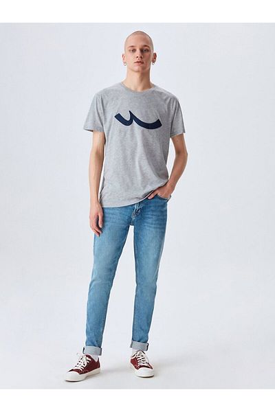 Ltb Γκρι μπλουζάκι με λογότυπο Crew Neck