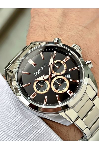 Ferrucci Calendar Steel Strap Men's Wristwatch