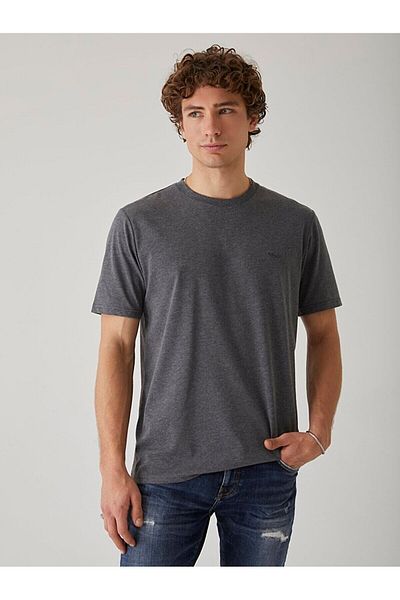 Ltb Zero Collar Basic Short Sleeve Regular Anthracite T-Shirt