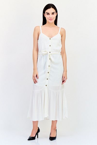Tommy Jeans Women Plain Midi Dress, White