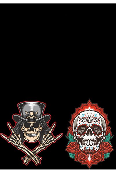 Reysa Tasarım مجموعة ملصقات هيكل عظمي - 1 مكونة من 8 قطع للهاتف والكمبيوتر ال...