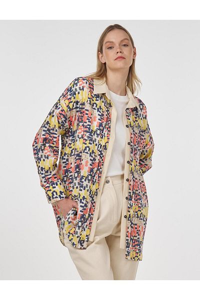 Kayra Ribbed Embroidered Tunic Cream