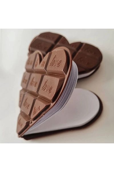 PRATİKOBA Heart Design Chocolate Notebook