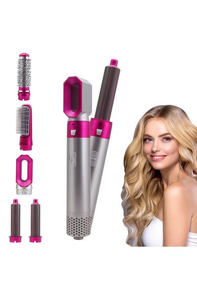 COOYA 5 In 1 Hair Dryer,3-speed Temperature,with Five Interchangeable Brush,for All Hair Types,1000w