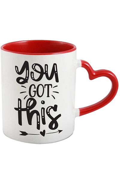 StoryGift Romania Mug with heart and the text in English "You got this" - you can handle this with M, Cu, STG