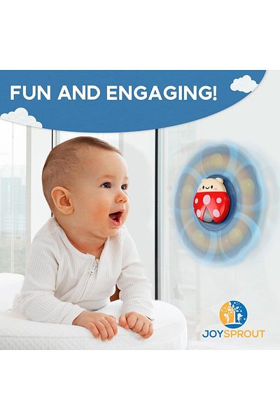 Yelajoy 4-Piece Baby Rotating Toy Set, With Suction Cups for Interaction, Suitable for Children Aged 3+