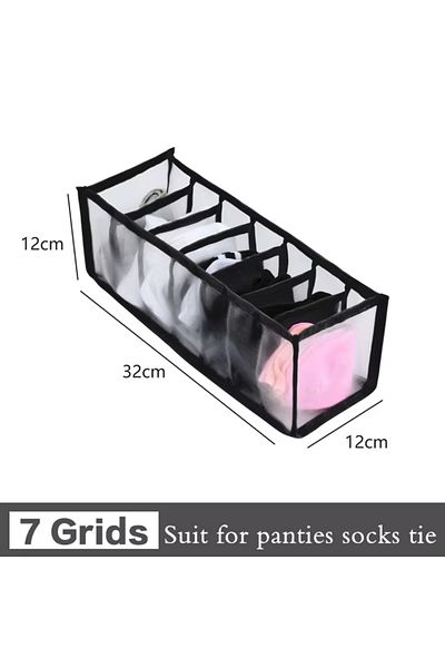 Choice S Black 1pc Closet Organizer For Socks Separated Underwear Storage Box Jeans Bra Foldable