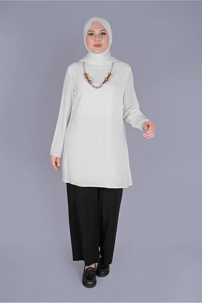 Alvina 20071 Model Round Neck Basic Tunic