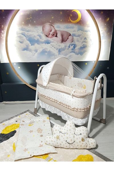 Baby Clime 45X85 Portable Rockable Mother's Side Crib and Baby Sleeping Set (Together)