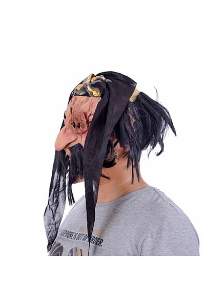 PRATİKOBA Latex Haired Bearded Pirate Mask