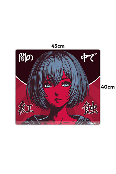 GlassPad Cam Mouse Pad - Crimson Eclipse - Premium Temperli Cam - 45x40 Cm [M]