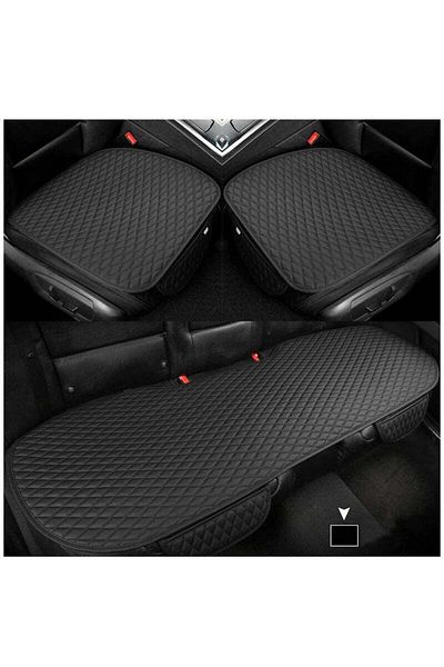 COOYA 3 Pack Front and Rear Car Seat Cushion Nonslip Car Interior Seat Fit for Auto Vehicle,Black