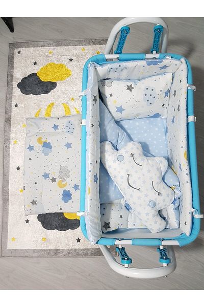 Baby Clime 45X85 Portable Rockable Mother's Side Crib with Sleeping Set (Baby Sleeping Set + Crib)