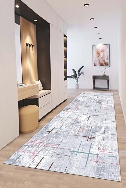 uzhanem Dot Taban Kaymaz Halı Yolluk Mutfak Salon Halısı Dijital Baskılı Yıka...