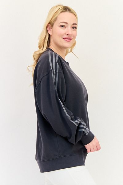 adidas Women Oversized Fit Long Sleeves Training Sweatshirt, Dark Grey