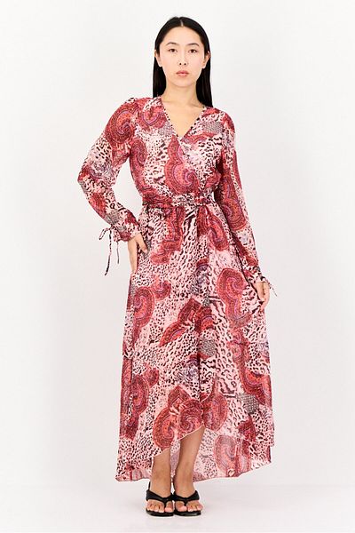 Kendall + Kylie Women Animal Print Belted Maxi Dress, Multicolor