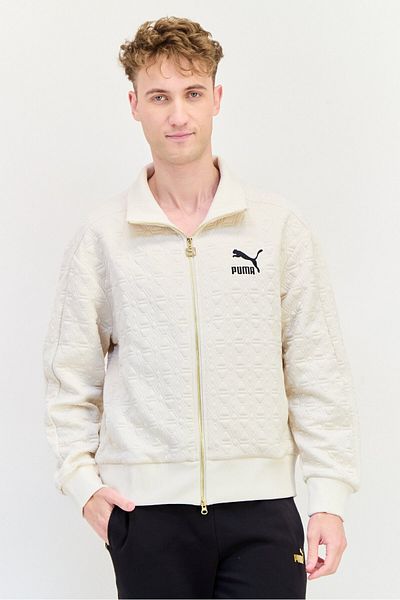 Puma X Select Men Sportswear Fit Long Sleeve Outdoor Sweatshirt, Ivory
