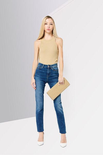 Guess Women Skinny Fit Washed No Stretch Denim, Blue