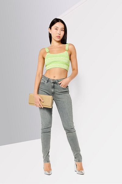 Scotch & Soda Women Regular Fit Washed Denim Jeans, Grey